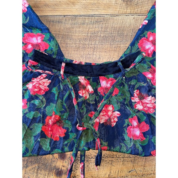 Womens ICONS Objects‎ of Devotion Floral Ankle Length Wide Leg Pants Size Large - Picture 4 of 8